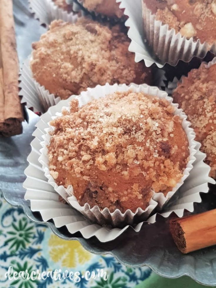 Ginger Pear Muffins Recipe DearCreatives.com #ginger #pear #muffins #recipe #gingermuffins #gingerpearmuffins