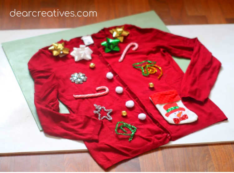 Ugly Christmas Sweater - DIY packed full of ideas for your ugly Christmas sweater. These are festive and fun. DearCreatives.com #uglychristmassweater #diy