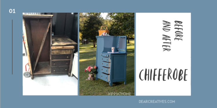 Upcycled Furniture Antique Wardrobe Before/After