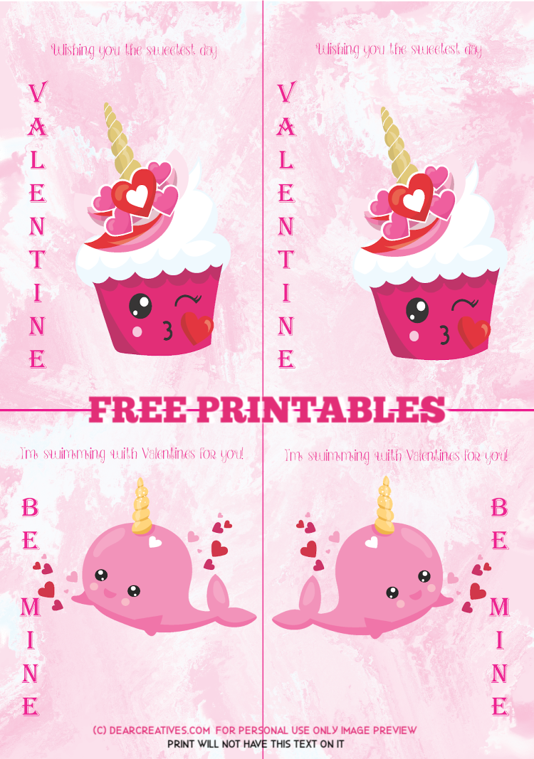 Free custom printable Valentine's Day card templates