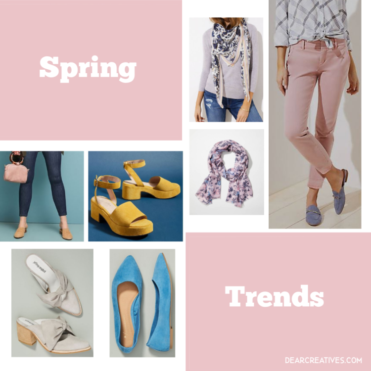 Cute Spring Outfits - Spring trends - shoes, scarves, pants, tops...DearCreatives.com