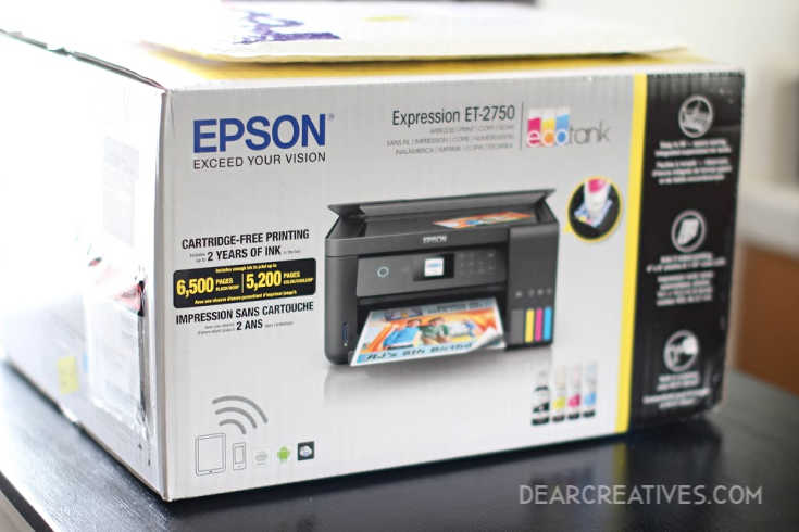 Epson Printer in the box unopened Epson Printer -Expression ET-2750 © 2019 Theresa Huse DearCreatives.com