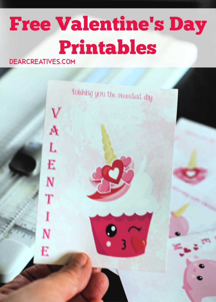 Valentine's Day Printables Designed by © 2019 Theresa Huse Graphic credits PrettyGrafik - Free Printables