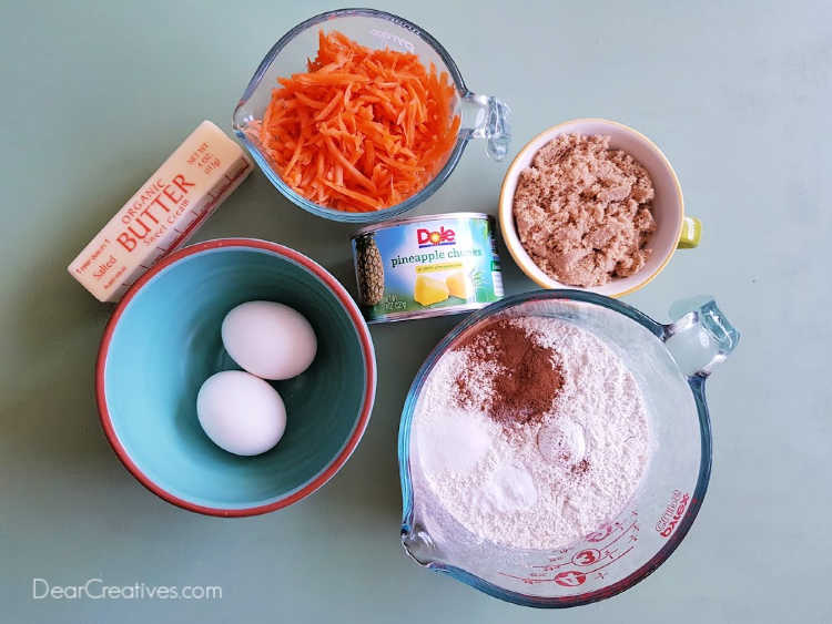 Ingredients for Carrot Cake Cookies grab the recipe at DearCreatives.com