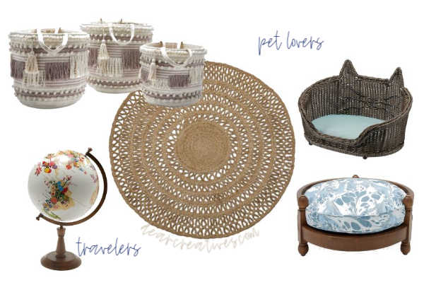 Pamper your pets with a new pet bed. Add baskets for their toys. Accents like a round jute rug and flower globe. See more decor ideas at DearCreatives.com #homedecorideas #style #decor #decoratingtips