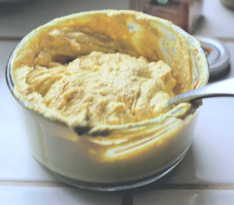 egg yolk mixture, creamy eggs yolks for deviled eggs ready to be piped into eggs © 2019 DearCreatives.com