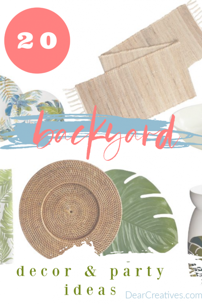 backyard decor party ideas and backyard decor to set the mood for summer fun. DearCreatives.com #backyard #decorideas #backyardparty #tabledecorations #ideas #decor #dearcreatives