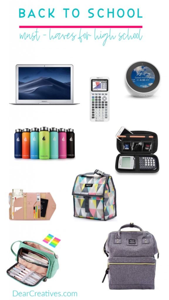 Back To School - Must-have high school supplies. Plus other back to school ideas. See them all at DearCreatives.com #backtoschool #supplies #ideas #highschool
