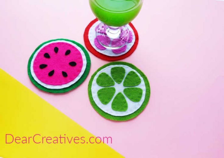 DIY Felt Fruit Coasters +Template Dear Creatives