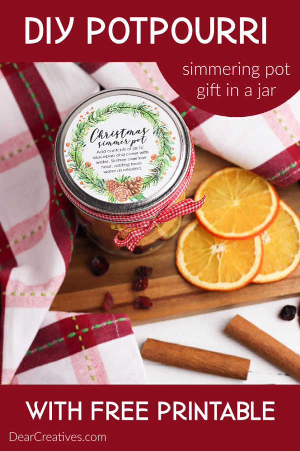 DIY SIMMERING POTPOURRI GIFT AND PRINTABLE TAG STORY