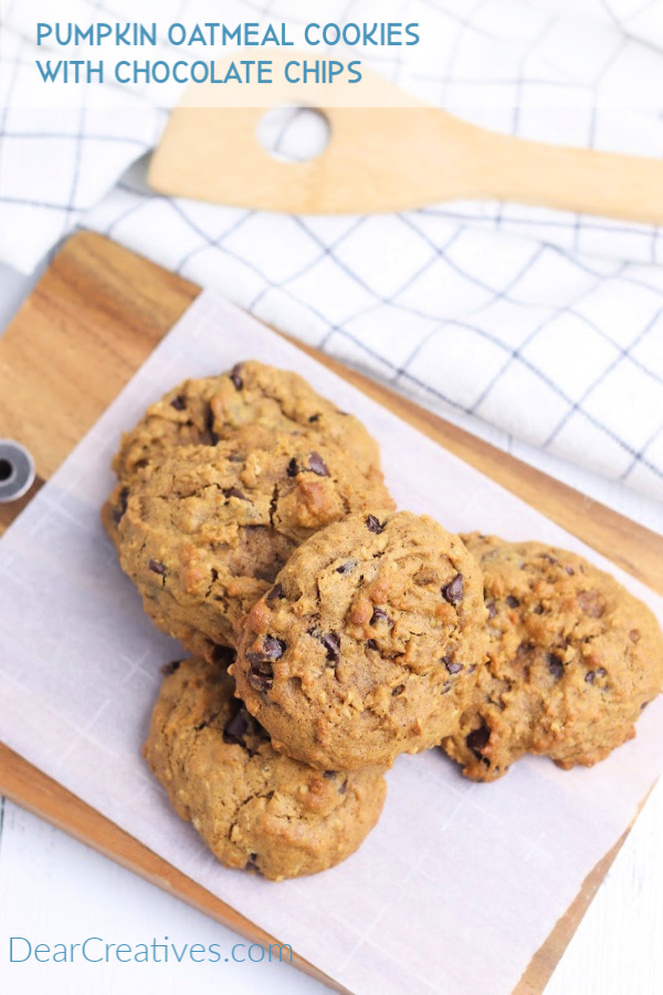 Pumpkin Oatmeal Cookies - gluten free grab this cookies recipe and make it or variations of the recipe. On this day we added chocolate chips to our pumpkin oatmeal cookies. They are so good!