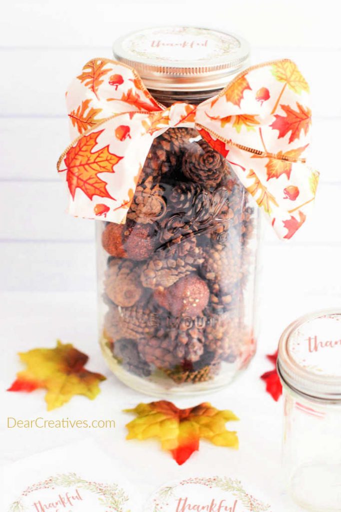 Are you looking for Mason Jar Crafts_ - Make this Gift in a Mason Jar with Fall Printable Label it makes a great gift in a jar...© DearCreatives.com Theresa Huse