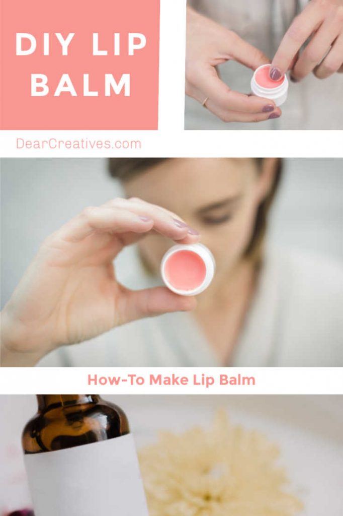 DIY Lip Balm - Grab the recipe and see how to make lip balm. Nautral, homemade lip balm perfect for your lips or to make to gift someone. DearCreatives.com