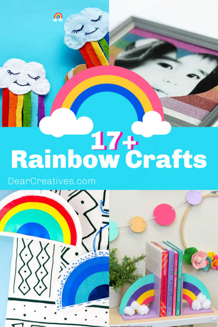 17+ Rainbow Crafts for Adults, Teens and Kids! See all these fun and easy craft ideas for rainbow crafts! DearCreatives.com