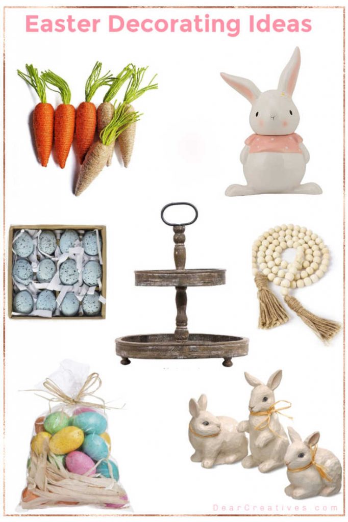 Easter Decorating Ideas - Easy ways to add Easter decor to your spring decor. DearCreatives.com #decorating #homedecorating #spring #easterdecoratingideas #springdecorating #homedecorideas