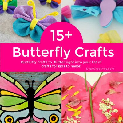 15+ Beautiful Butterfly Crafts To Brighten Your Day! Find butterfly crafts for kids, preschoolers and kids at heart to make. Fun and easy! DearCreatives.com