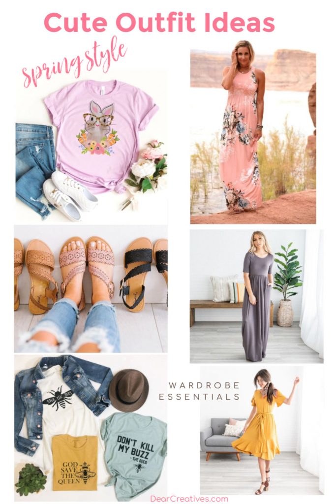 Cute outfit ideas for spring - Ideas for women and kids. Grab these ideas and see where to find all the deals for spring and Easter style! DearCreatives.com
