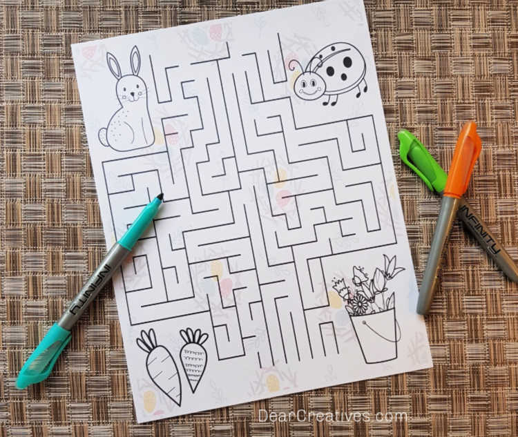 Easter Maze - Free Easter Printable! - Kid's Activity - Dear Creatives