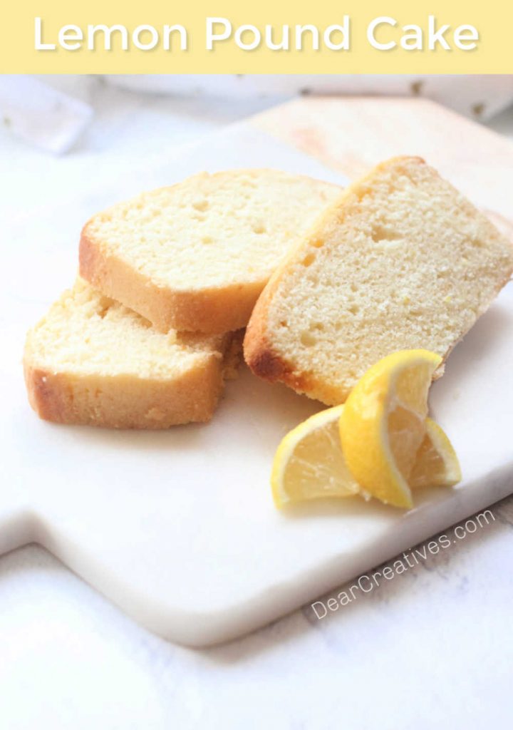 Lemon Pound Cake Recipe - Easy, delicious, moist lemon loaf made with or without glaze topping. Grab this lemon loaf recipe at © DearCreatives.com