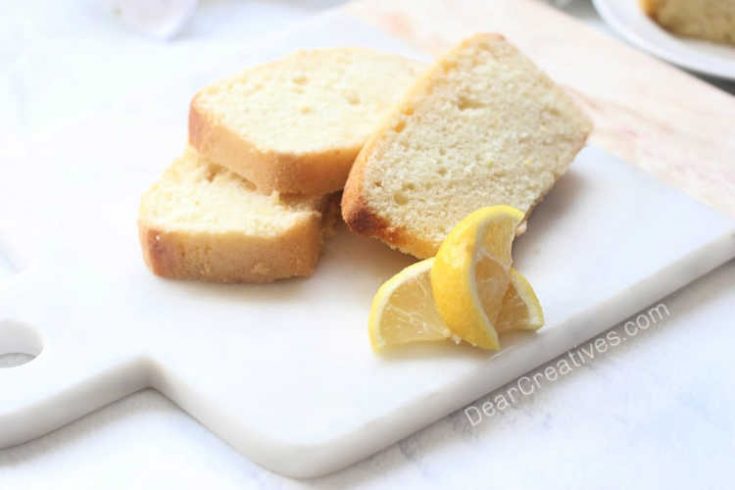 Lemon Pound Cake Recipe This recipe for lemon loaf is easy to make, moist and delicious. Enjoy! © DearCreatives.com