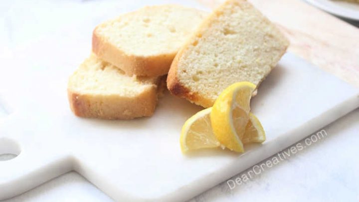 Lemon Pound Cake Recipe This recipe for lemon loaf is easy to make, moist and delicious. Enjoy! © DearCreatives.com