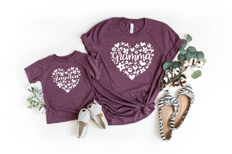 grandma and me bestie tee shirts - customizable t-shirts with pretty designs