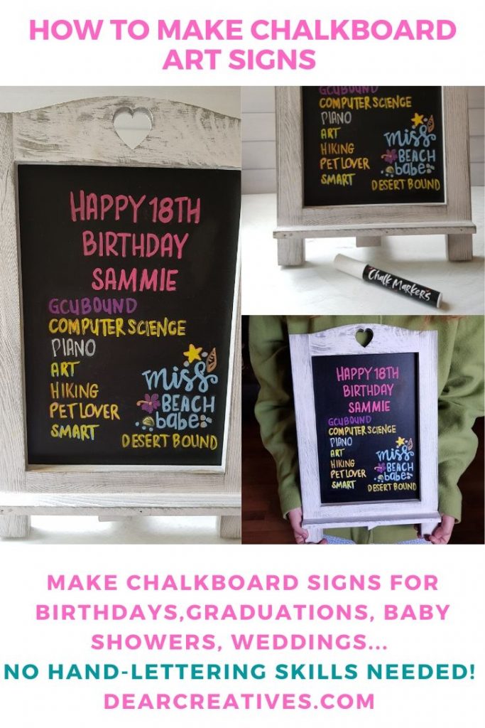 How to make chalkboard art signs for any occasion. No hand-lettering skills needed for this easy technique. DIY - chalkboard art ideas - DearCreatives.com
