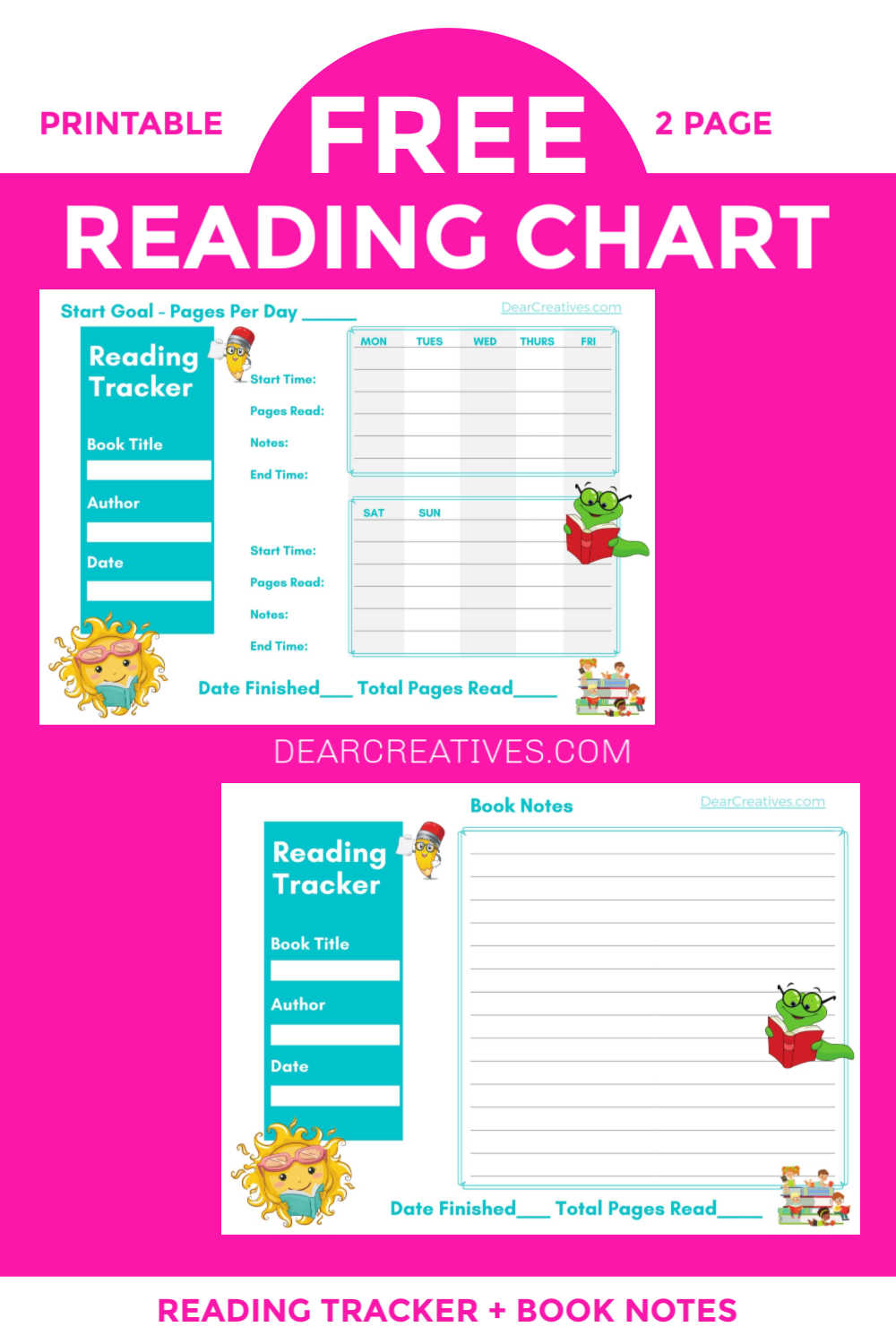 Reading Chart -Printables Plus Editable PDF Versions