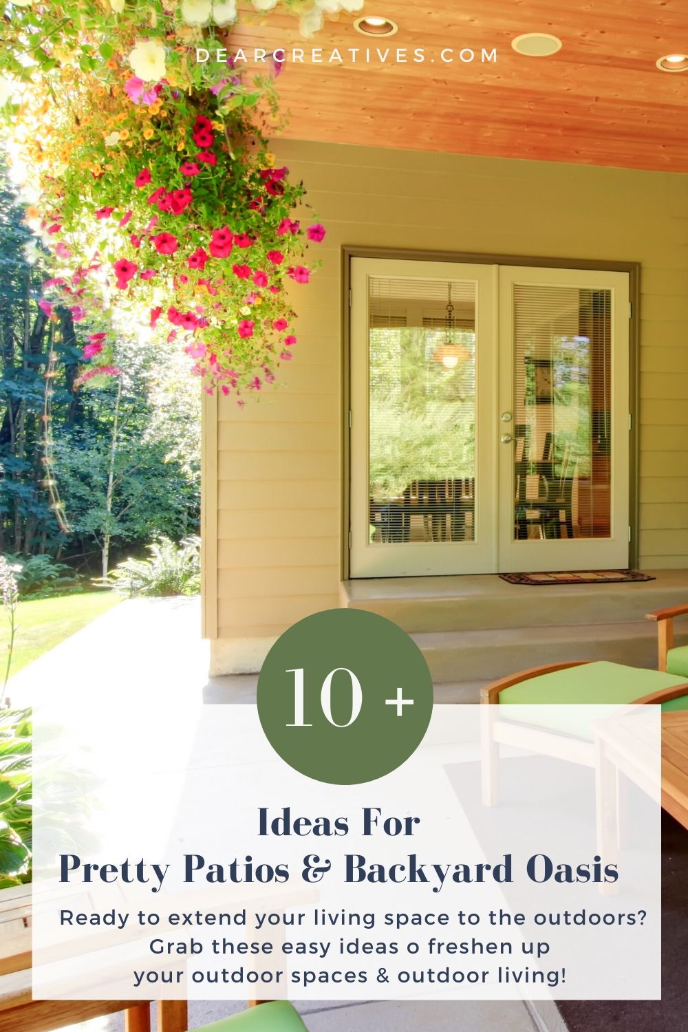 Wish List of Ideas for pretty patios and making a backyard oasis. DearCreatives.com