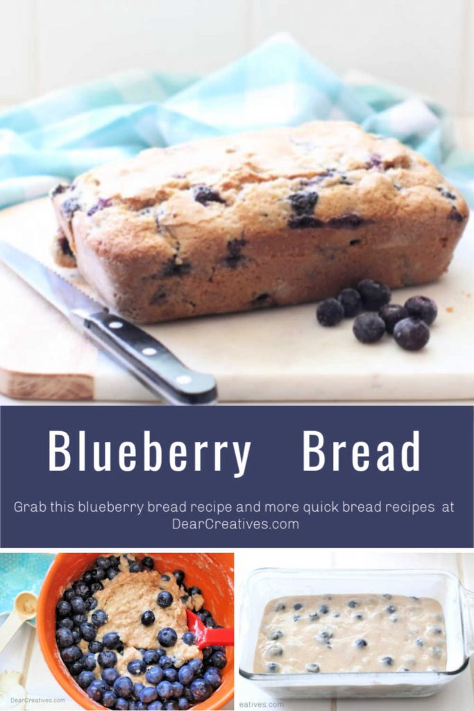 Blueberry Bread - Baking Recipe DearCreatives.com