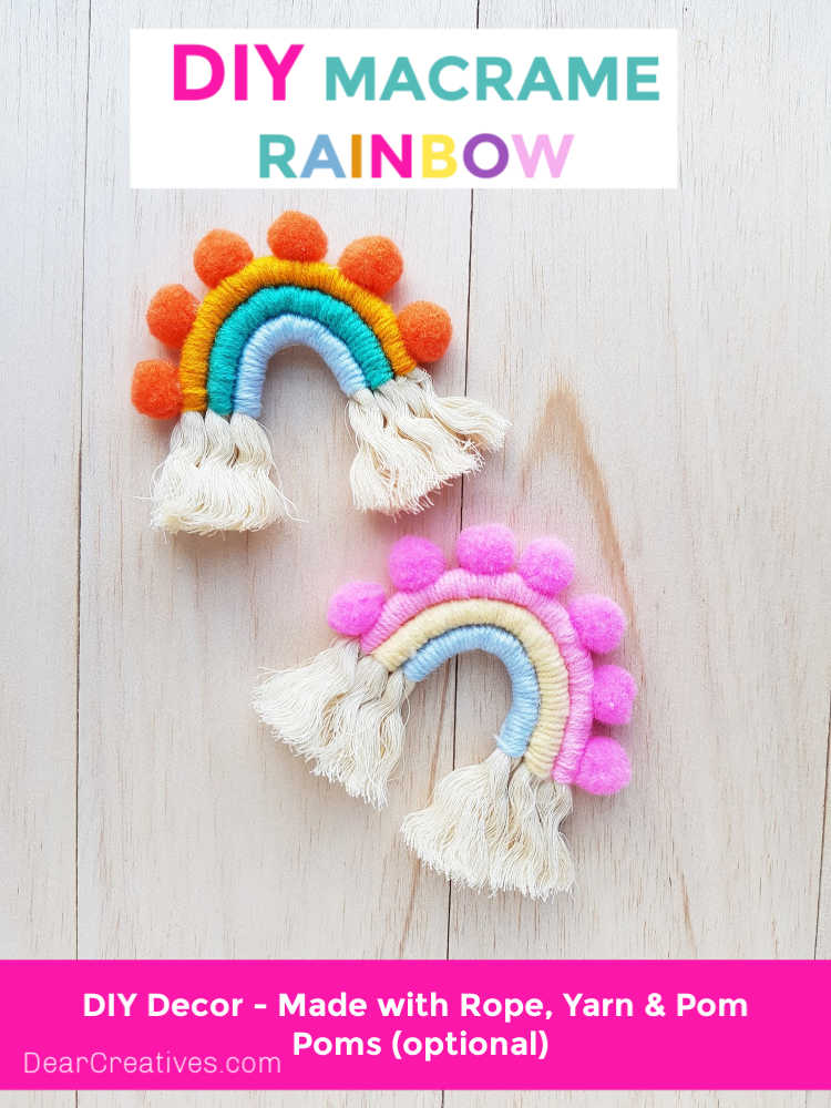 Macrame Rainbow made from rope wrapped yarn... DIY at DearCreatives.com