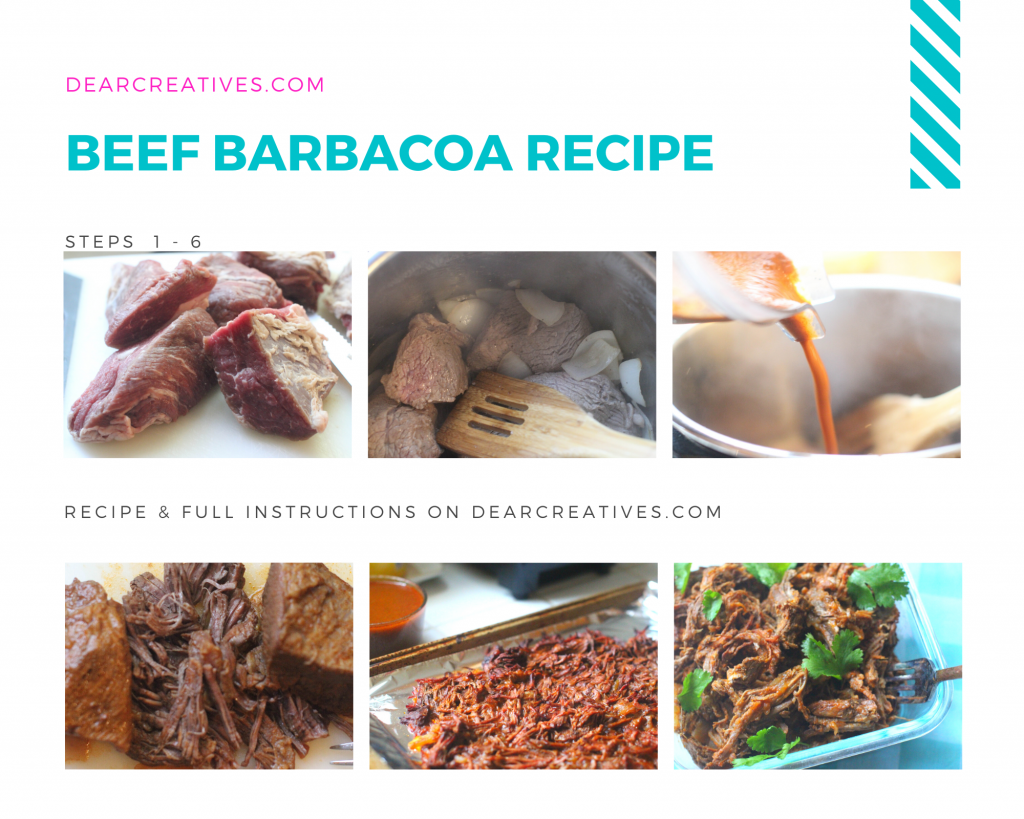 Beef Barbacoa (Instant Pot) Recipe and full instructions with step by step images at- DearCreatives.com
