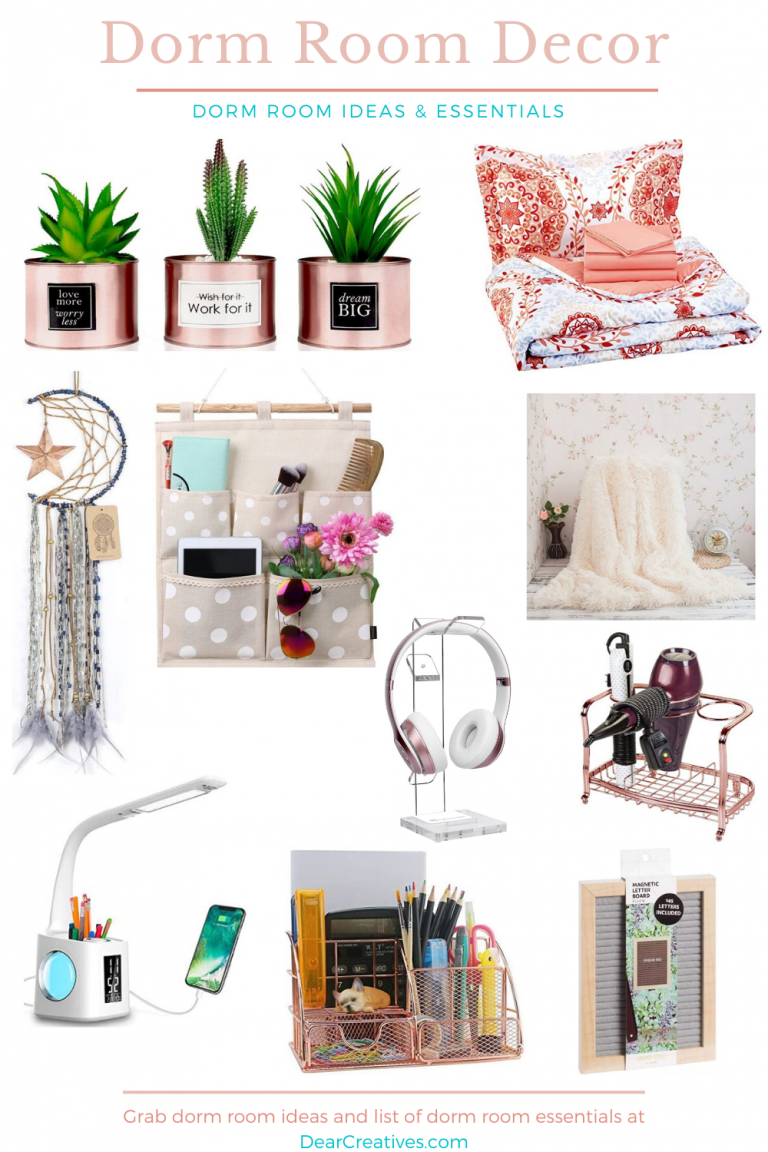 Dorm Room Decor Ideas - Dorm Room Essentials - A list of useful items for dorm rooms and dorm room ideas girl - DearCreatives.com