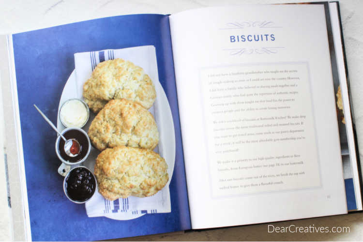 Welcome To Buttermilk Kitchen - open to pages in cookbook section on biscuits - DearCreatives.com cookbook review.