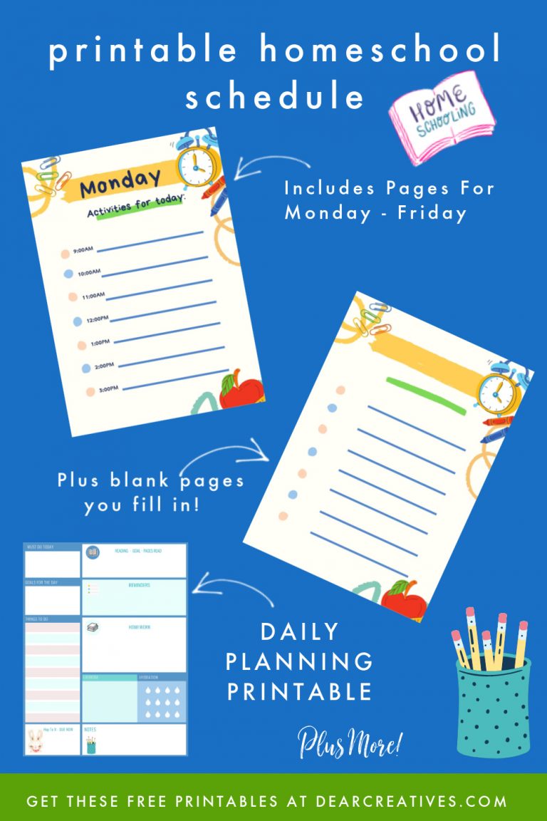 Free Daily Planner Printables For Back To School