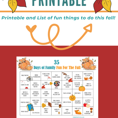 Fall Activity Printable - Free printable fall activity calendar 35 fun things to do this fall! DearCreatives.com