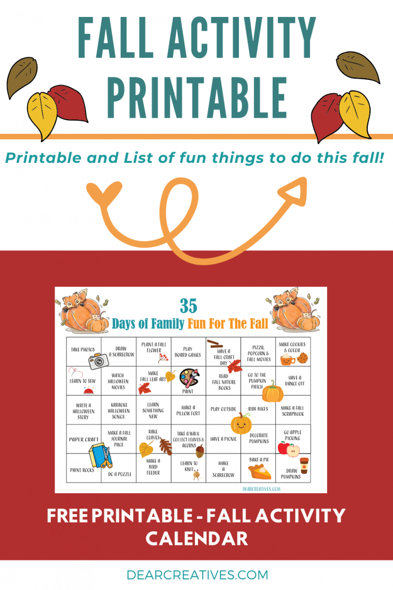 Fall Activity Printable – Activity Calendar