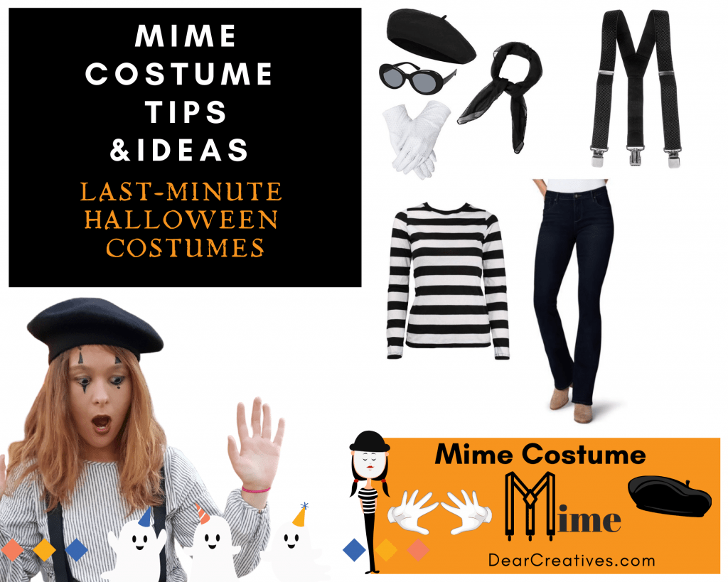 Mime Costume - Last-Minute Halloween costume - grab tips and ideas for this easy costume idea and more at - DearCreatives.com