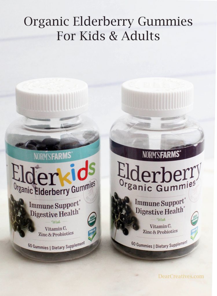 Healthy living tips - Elderberry Organic Gummies for adults and kids - see the benefits of using elderberry to support your immune system - © DearCreatives.com