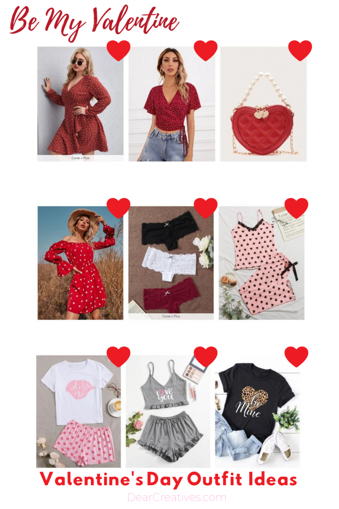 Valentine's Day Outfit Ideas - Be My Valentine - Cute Outfits for Valentine's Day - Whether you are staying in or going out on a date. Or celebrating Galentine's Day See all the Valentine's Day Outfits and Ideas at DearCreatives.com