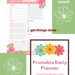 Daily Planner Printable - Make your to-do lists, get stuff done and make today count! Grab this daily planner printable template. Free Printables - DearCreatives.com