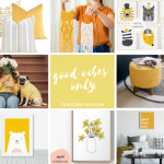 Decorating With Yellow and Gray - prints, macramé, throw pillows, twinning dog human outfits...Brighten your day, decorate your home and uplift your spirits. DearCreatives.com