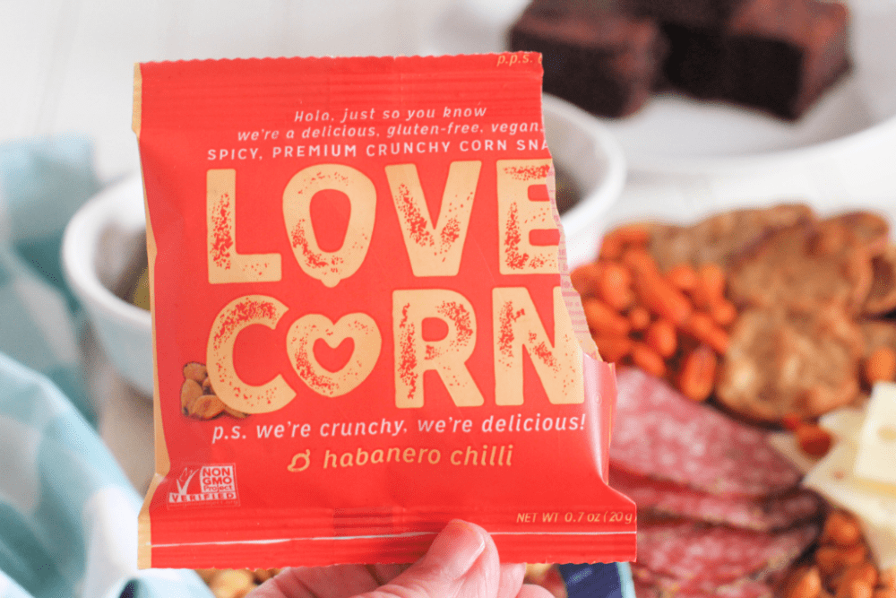 Love Corn Crunchy snacks in various flavors are great for snacking on or making charcuterie boards...© DearCreatives.com