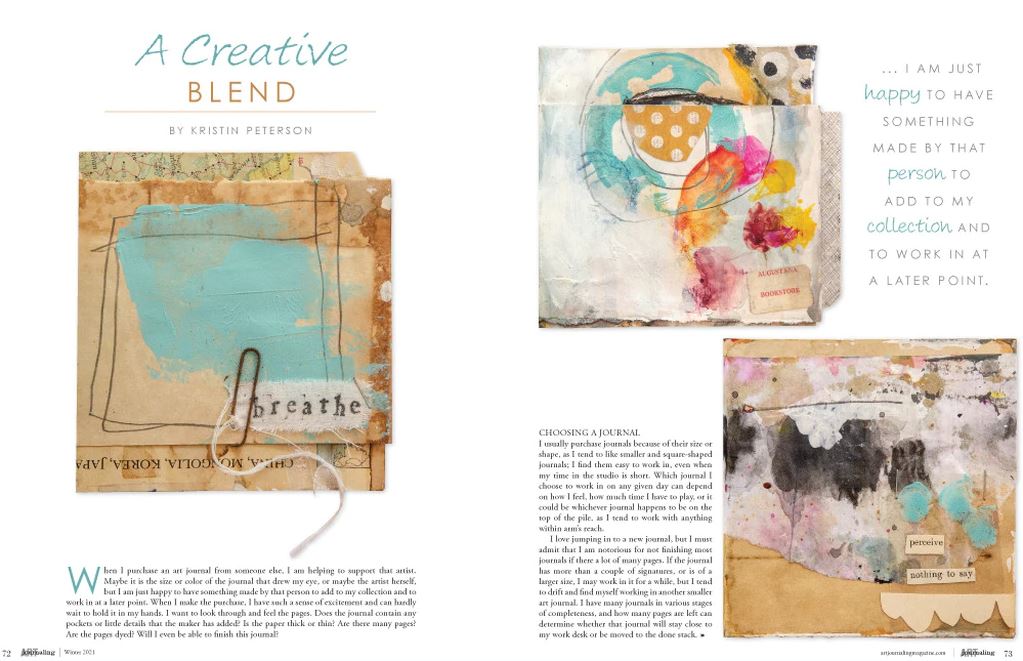 Page 72 - Peek inside art journaling magazine A creative blend by Kristin Peterson... Stampington Winter Art Journaling Magazine