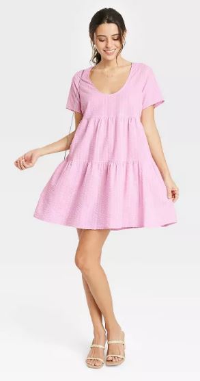 Short Sleeved Tiered Dress