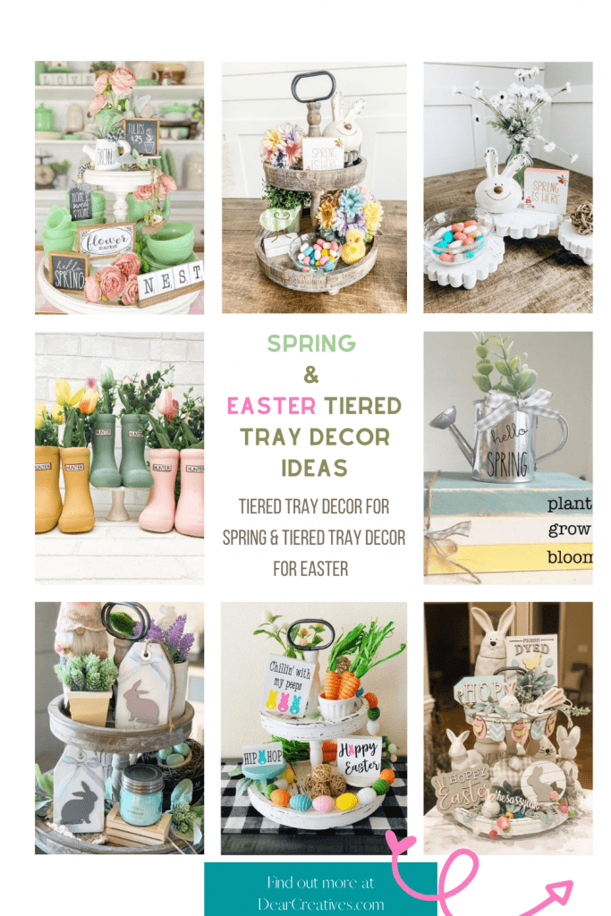 Spring Easter Tiered Tray Decor Ideas - Dear Creatives