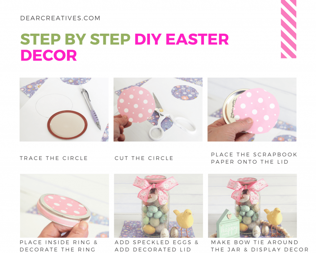 Step by step DIY Easter Decor - Make this easy spring craft - Easter craft. Find this and more DIYs at DearCreatives.com