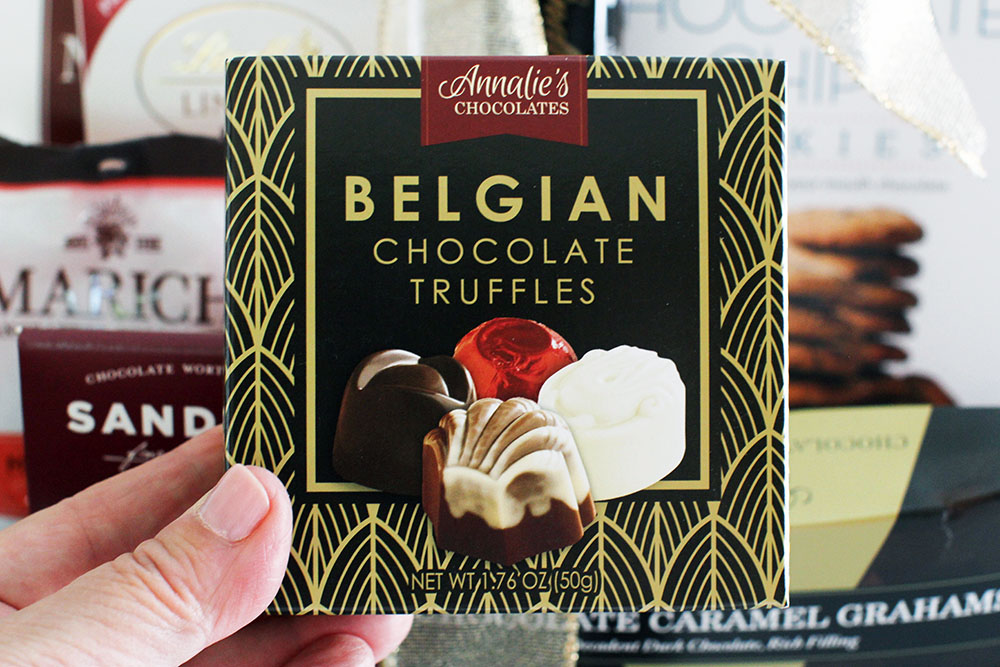 Father's Day Gift Basket includes Belgian chocolate truffles and other gourmet chocolates - Find out more at
