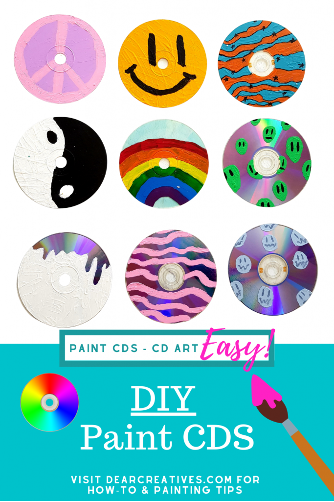 Paint CDs - How to paint CDs Try this paint craft! Crafts for Kids, Teen Craft and Adult Crafts. - See this DIY Craft Project + Tips DearCreatives.com