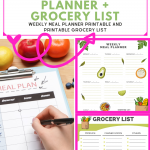 Printable Meal Planner - Weekly Meal Planner and Printable Grocery List -DearCreatives.com